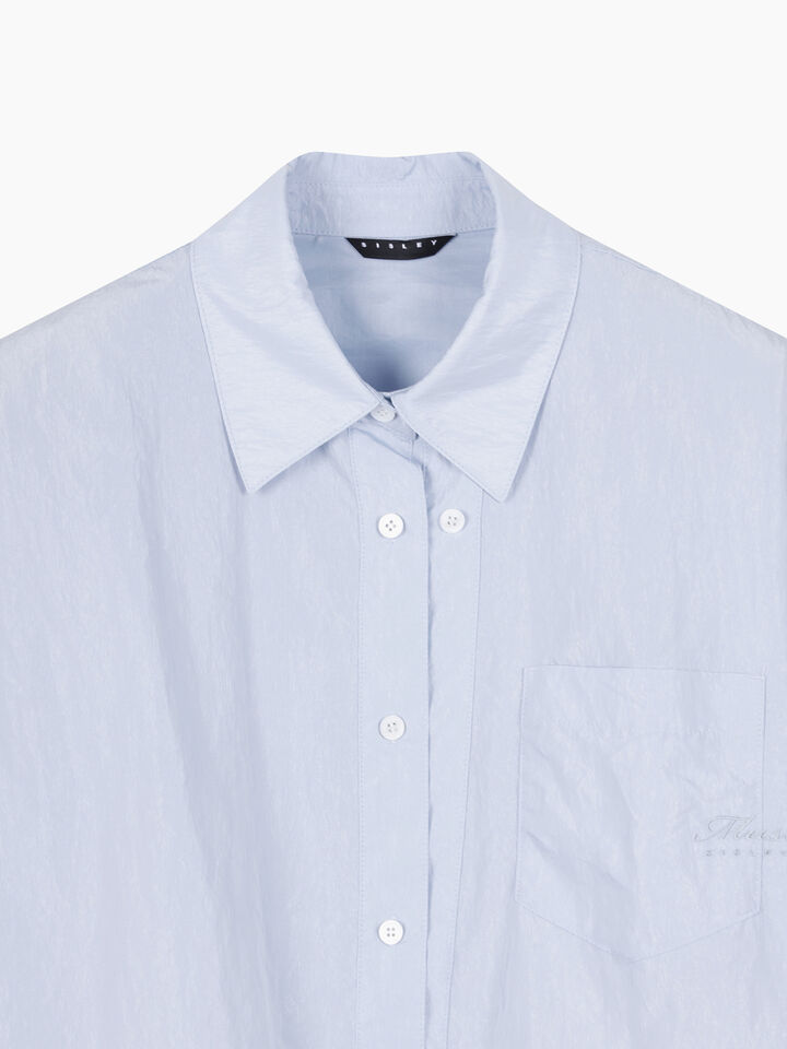 Camicia cropped azzurra con coulisse - sisley k camicie - Azzurro | Sisley K image number 4